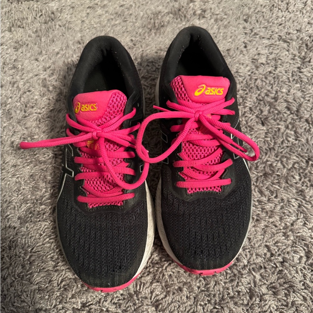 ASICS Black and Pink Running Shoes